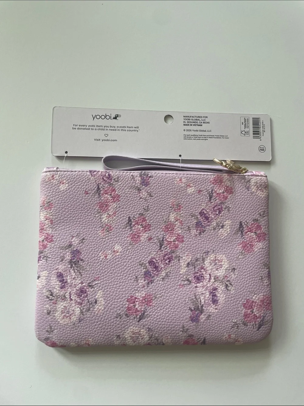 LoveShackFancy purple floral accessory pouch